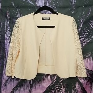 Light Pink/Peach Blazer w/ Lace Sleeves